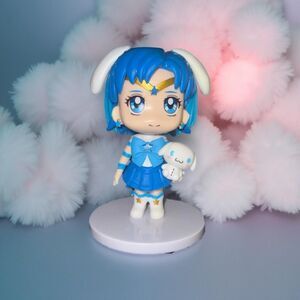 NIP Sailor Moon Cosmos Eternal Mercury & Cinnamon Roll Figure Cake Topper PVC 3”